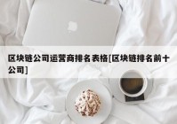 区块链公司运营商排名表格[区块链排名前十公司]